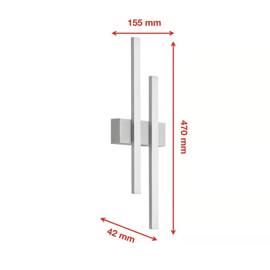 Telefunken - LED buitenwandlamp 2xLED/4W/230V 4000K IP44 zilver