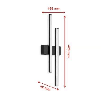 Telefunken - LED buitenwandlamp 2xLED/4W/230V IP44 zwart