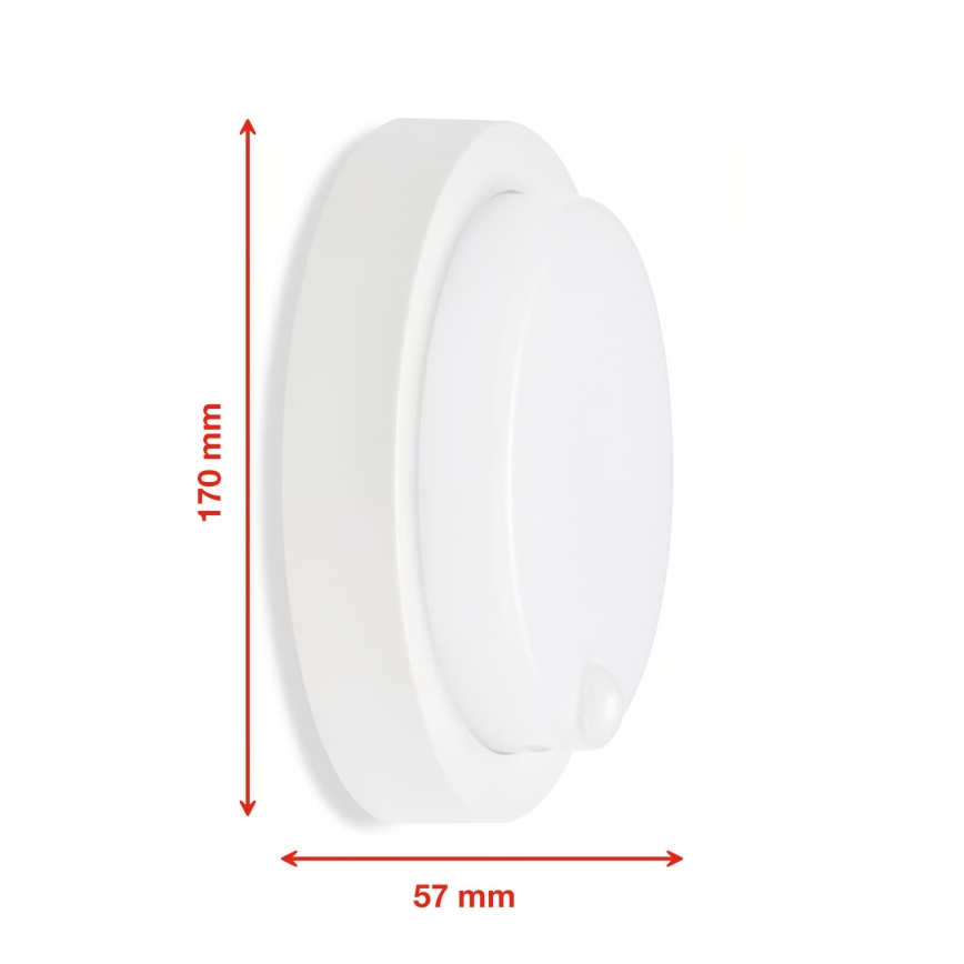 Telefunken - LED buitenwandlamp met schemer- en bewegingssensor LED/12W/230V IP44 wit