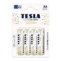 Tesla Batteries - 4 st. Alkaline batterij AA GOLD+ 1,5V 3200 mAh