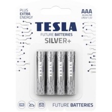 Tesla Batteries - 4 st. Alkaline batterij AAA SILVER+ 1,5V