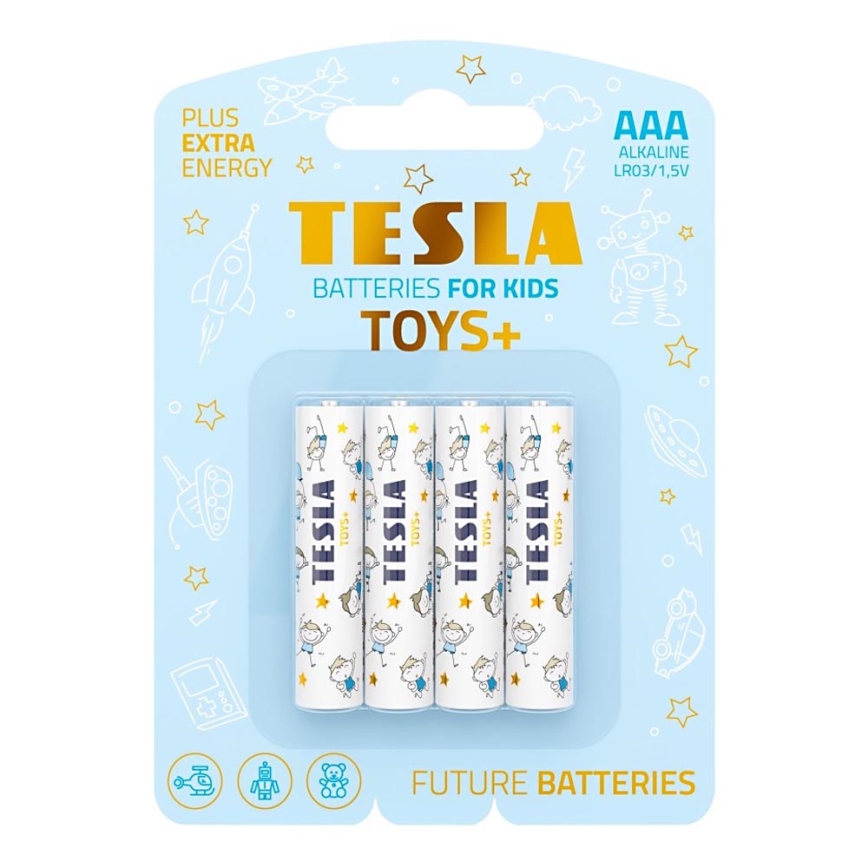 Tesla Batteries - 4 st. Alkaline batterij AAA TOYS+ 1,5V 1300 mAh