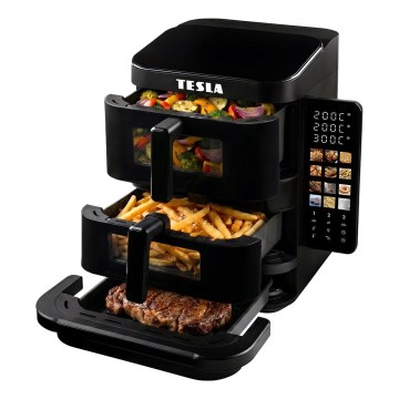 TESLA Electronics AirCook - 3-zone heteluchtfriteuse 14,5 l 2800 W/230 V zwart
