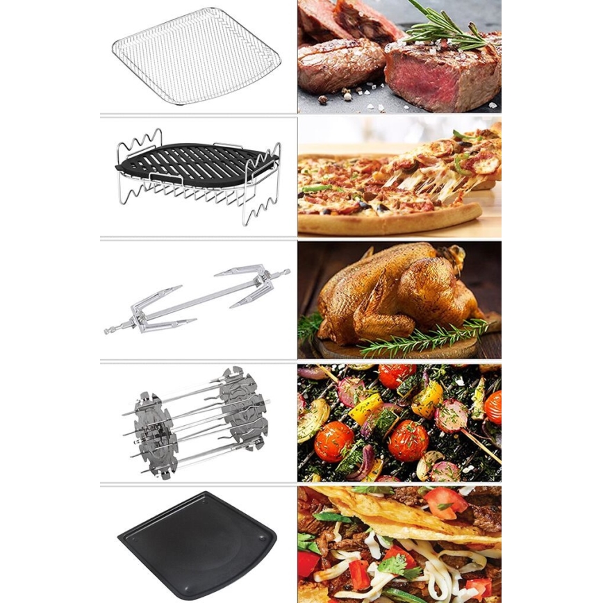 TESLA Electronics AirCook - Multifunctionele digitale air fryer 11 l 2000W/230V