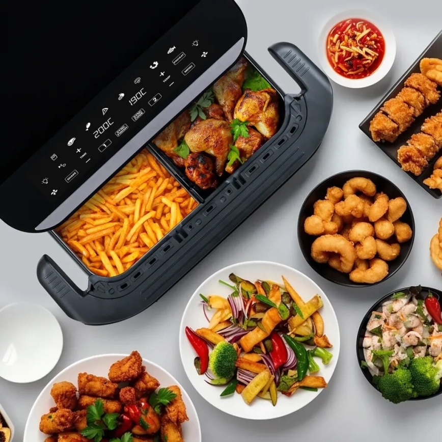TESLA Electronics AirCook - Multifunctionele dubbele digitale air fryer 10 l 2400W/230V