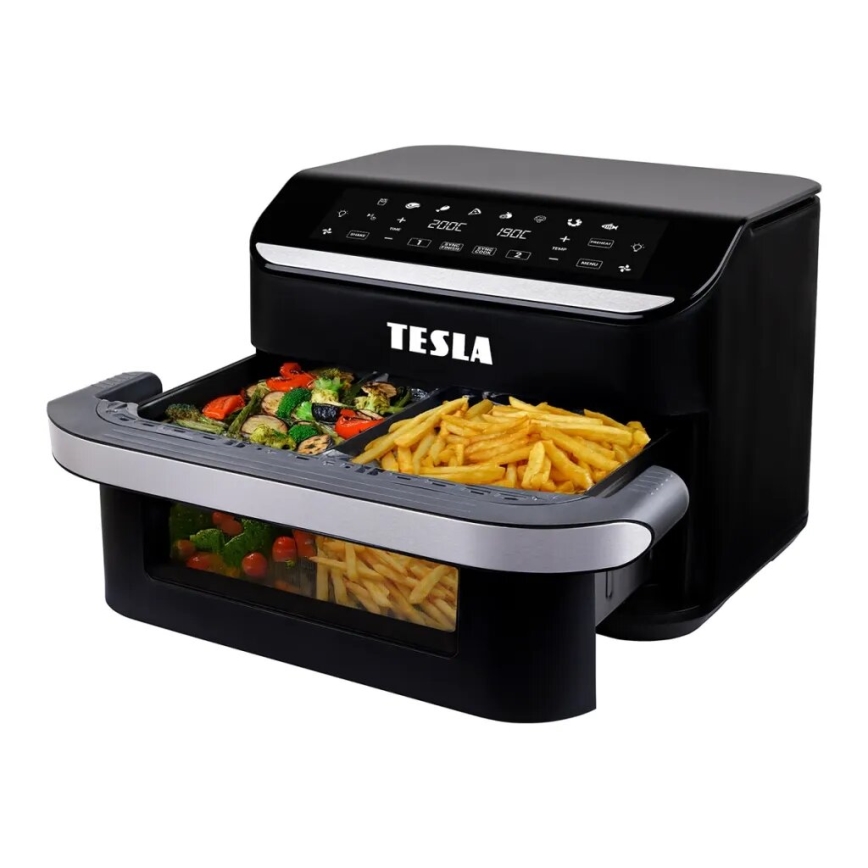 TESLA Electronics AirCook - Multifunctionele dubbele digitale air fryer 10 l 2400W/230V