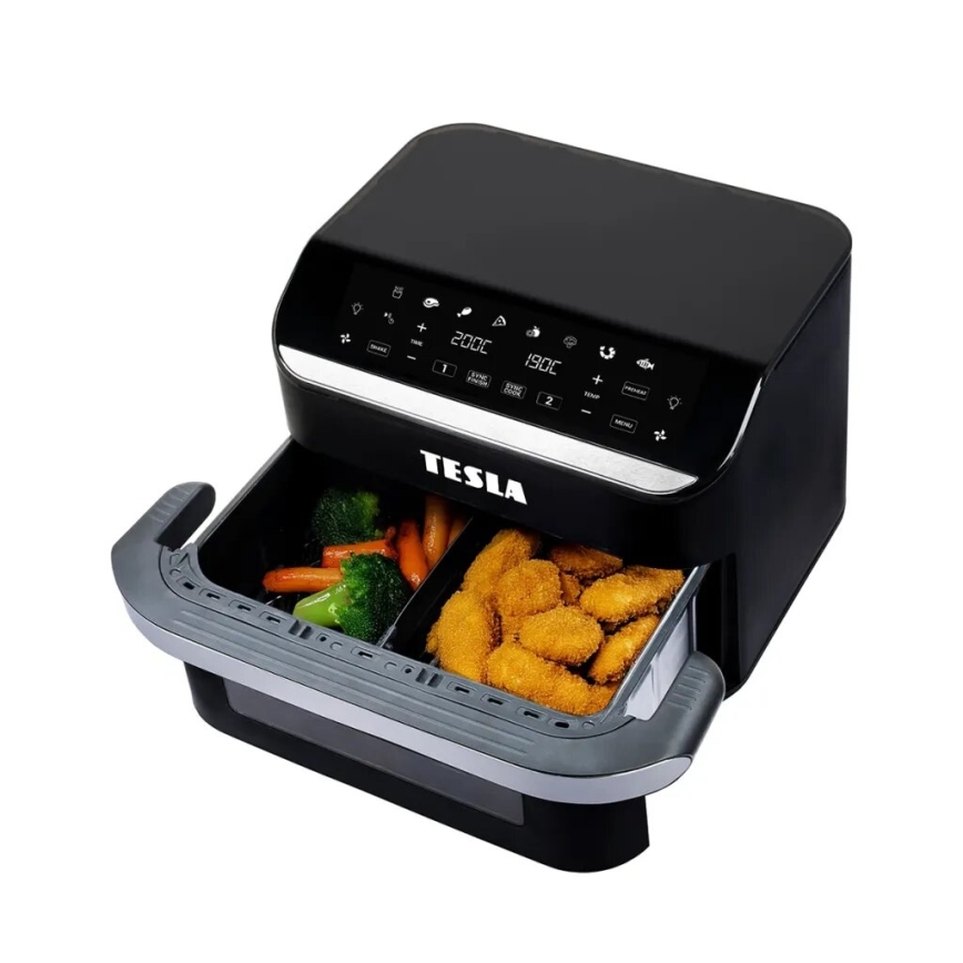 TESLA Electronics AirCook - Multifunctionele dubbele digitale air fryer 10 l 2400W/230V
