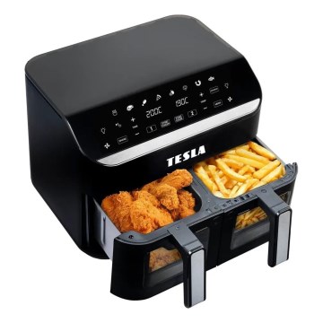 TESLA Electronics AirCook - Multifunctionele dubbele digitale air fryer 9 l 2400W/230V