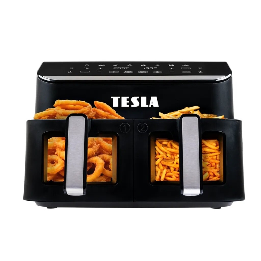 TESLA Electronics AirCook - Multifunctionele dubbele digitale air fryer 9 l 2400W/230V