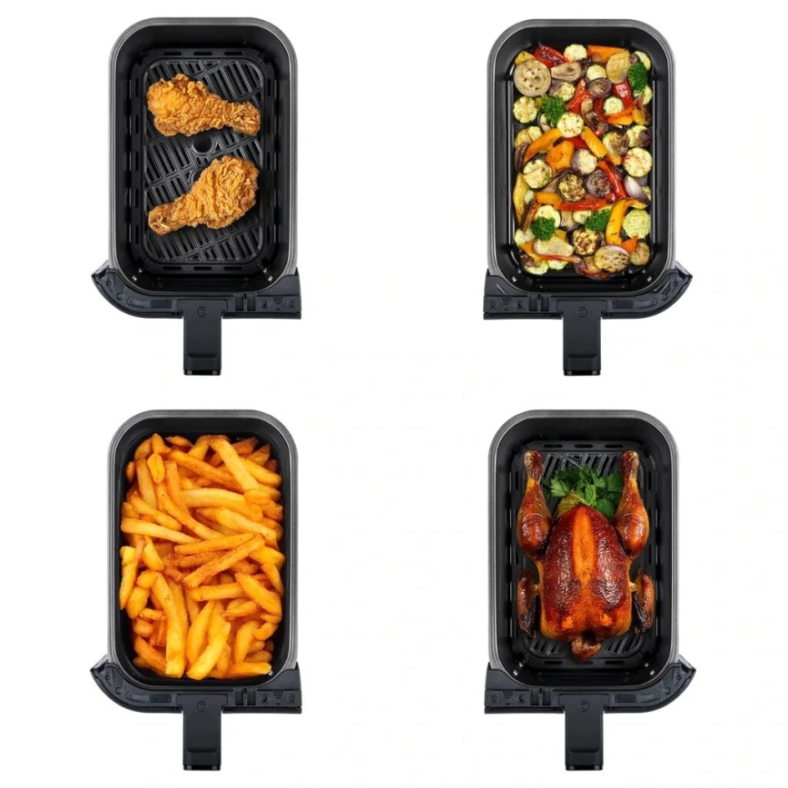 TESLA Electronics AirCook - Multifunctionele dubbele digitale air fryer 9 l 2400W/230V