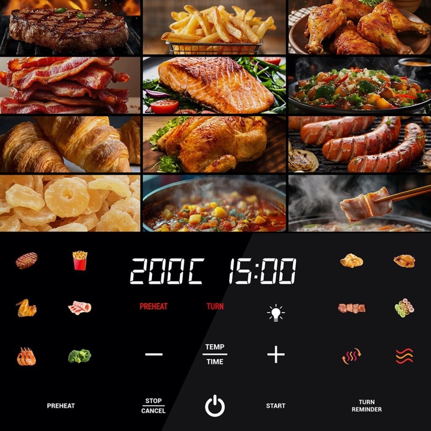 TESLA Electronics AirCook - Smart multifunctioneel digitaal air fryer 9 l 1700W/230V Wi-Fi