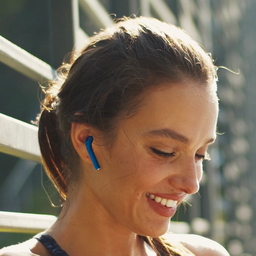 TESLA Electronics - Draadloze hoofdtelefoons IPX4 blauw