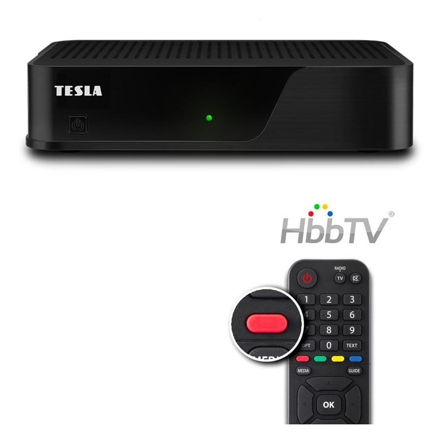 TESLA Electronics - DVB-T2 H.265 (HEVC) ontvanger met HbbTV 12V + afstandsbediening