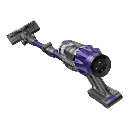TESLA Electronics PureStar - Flexibele draadloze steelstofzuiger 2-in-1 250W/2200 mAh grijs/paars