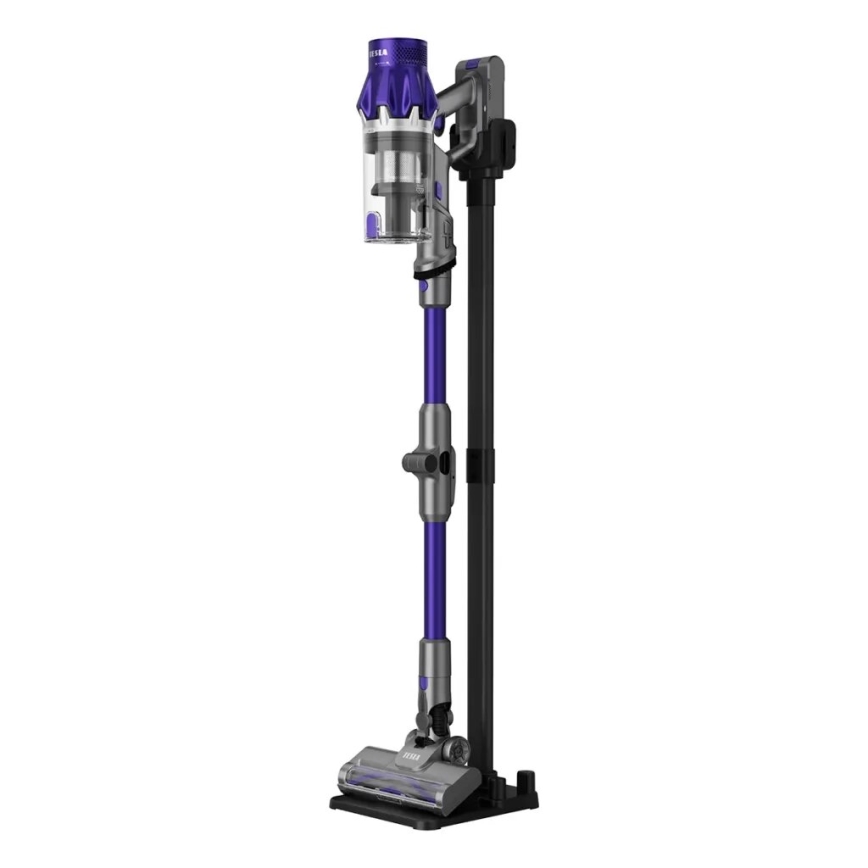 TESLA Electronics PureStar - Flexibele draadloze steelstofzuiger 2-in-1 250W/2200 mAh grijs/paars