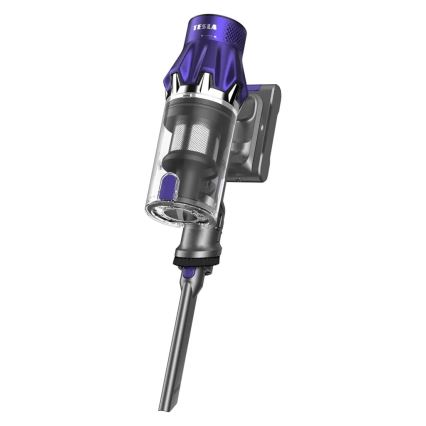 TESLA Electronics PureStar - Flexibele draadloze steelstofzuiger 2-in-1 250W/2200 mAh grijs/paars