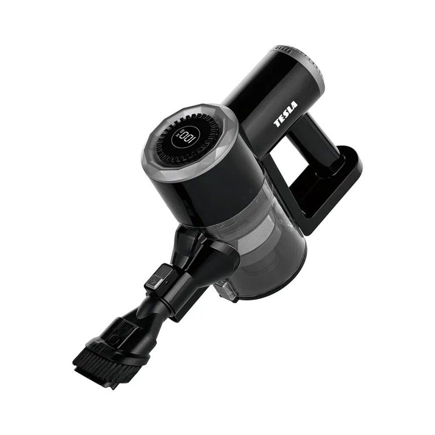 TESLA Electronics PureStar - Flexibele snoerloze steelstofzuiger 2in1 150W/2200 mAh zwart