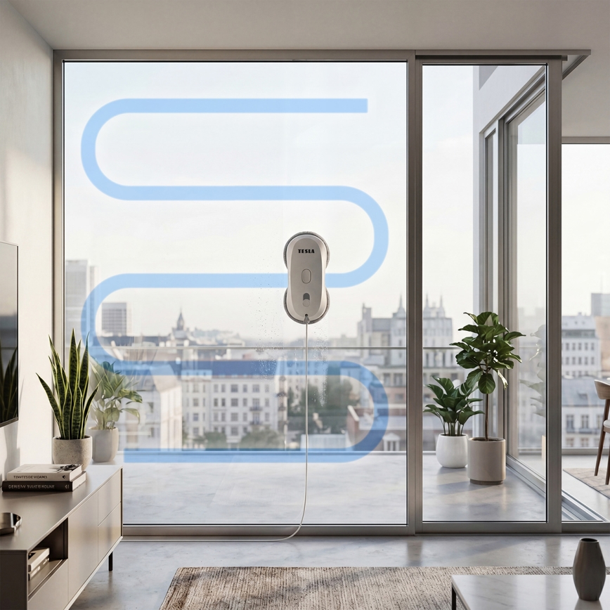 TESLA Electronics RoboStar - Ramenreiniger met waterverstuiving 72W/230V/500 mAh + afstandsbediening