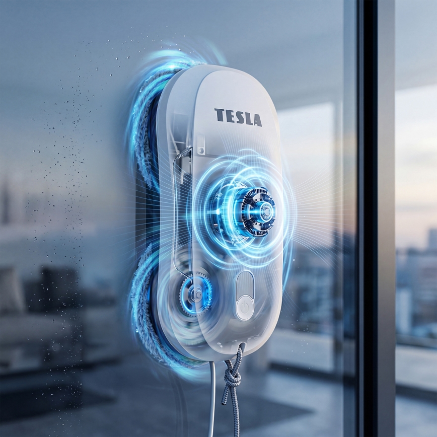TESLA Electronics RoboStar - Ramenreiniger met waterverstuiving 72W/230V/500 mAh + afstandsbediening