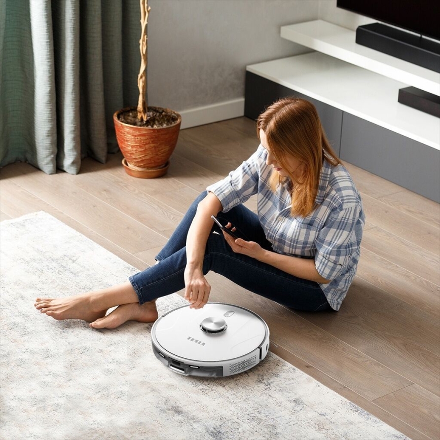 TESLA Electronics RoboStar - Slimme robotstofzuiger 2-in-1 2600 mAh Wi-Fi wit