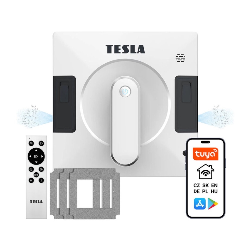 TESLA Electronics RoboStar - Slimme glazenwasser met dubbele watersproeier 72W/230V/500 mAh Wi-Fi + afstandsbediening