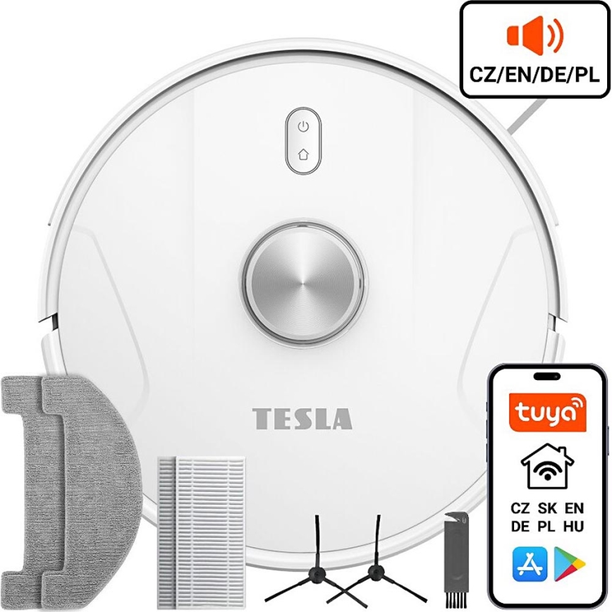TESLA Electronics RoboStar - Slimme robotstofzuiger 2-in-1 2600 mAh Wi-Fi wit