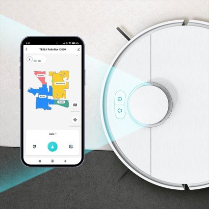 TESLA Electronics RoboStar - Slimme robotstofzuiger 2in1 2550 mAh Wi-Fi wit