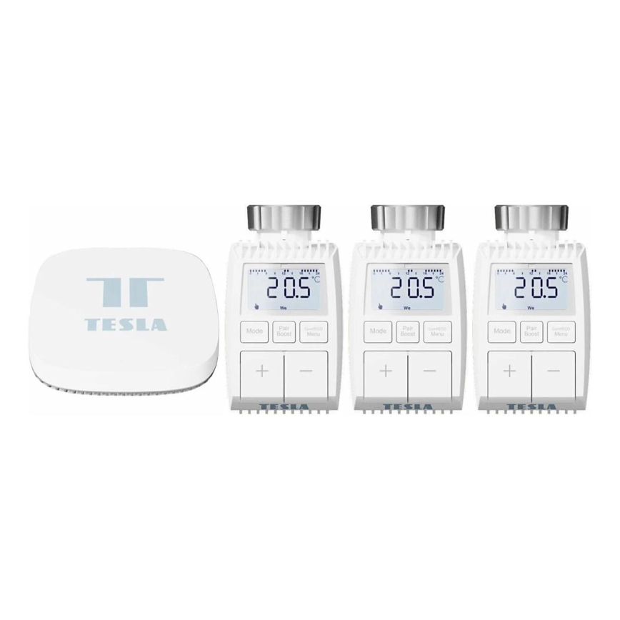 TESLA Smart - SET 3x Slimme draadloze thermostaatkop slim poort Hub