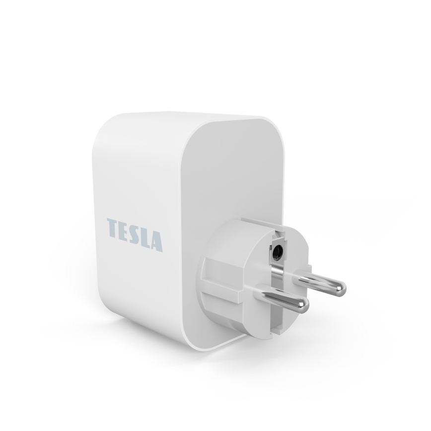 TESLA Smart - Slim stopcontact 3680W/230V/16A Type F/E 2xUSB-A + 1xUSB-C Wi-Fi