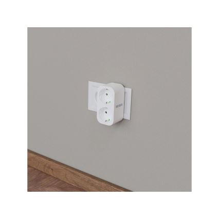 TESLA Smart - Smart stopcontact splitter 2x16A/230V Type F Wi-Fi Tuya