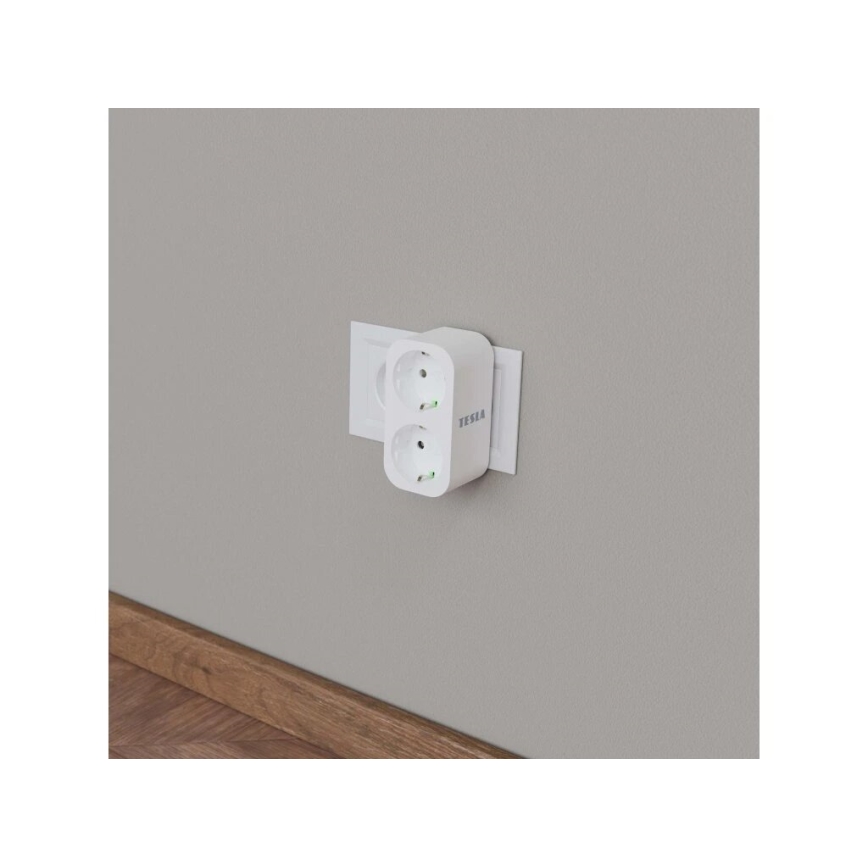 TESLA Smart - Smart stopcontact splitter 2x16A/230V Type F Wi-Fi Tuya