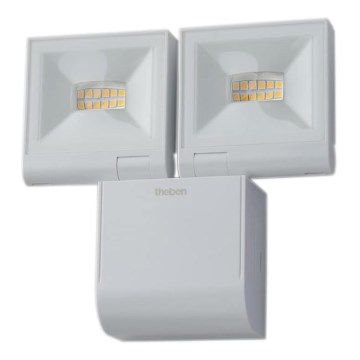 theben - LED muurstraler 2xLED/10W/230V wit IP55