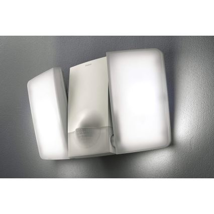 theben - LED-wandschijnwerper met sensor 2xLED/10W/230V wit IP55
