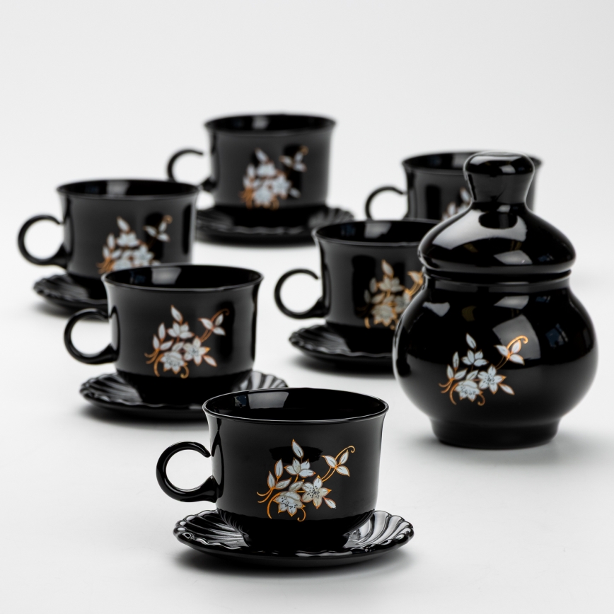 Thee set zwart boeket nr. 1