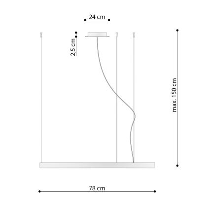 Thoro TH.174 - LED Hanglamp aan een koord RIO LED/50W/230V CRI90 3000K diameter 78 cm goud