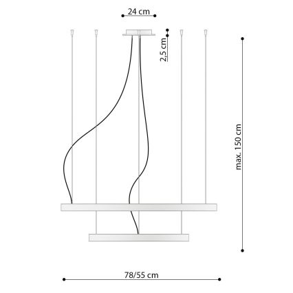 Thoro TH.212 - LED Hanglamp aan een koord RIO LED/80W/230V CRI95 4000K zwart