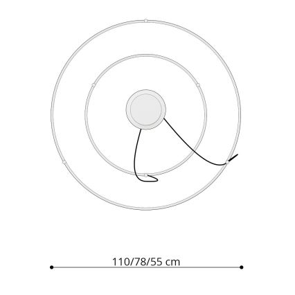 Thoro TH.212 - LED Hanglamp aan een koord RIO LED/80W/230V CRI 95 4000K zwart