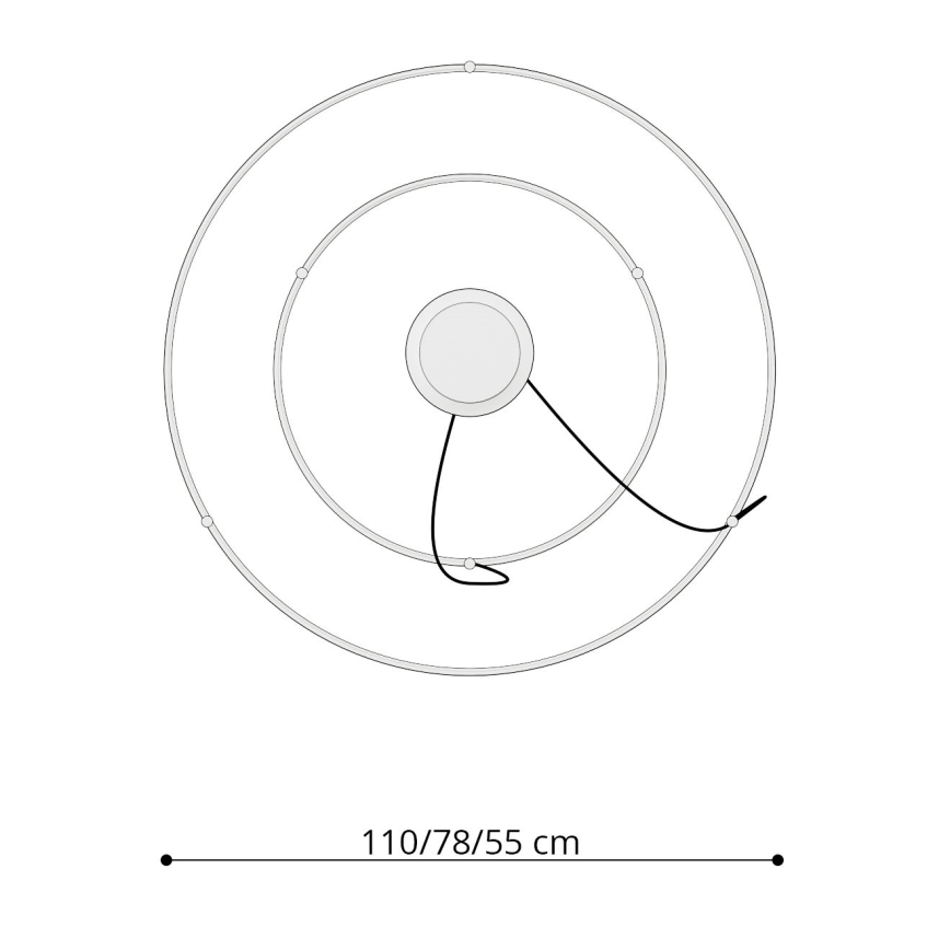 Thoro TH.212 - LED Hanglamp aan een koord RIO LED/80W/230V CRI 95 4000K zwart