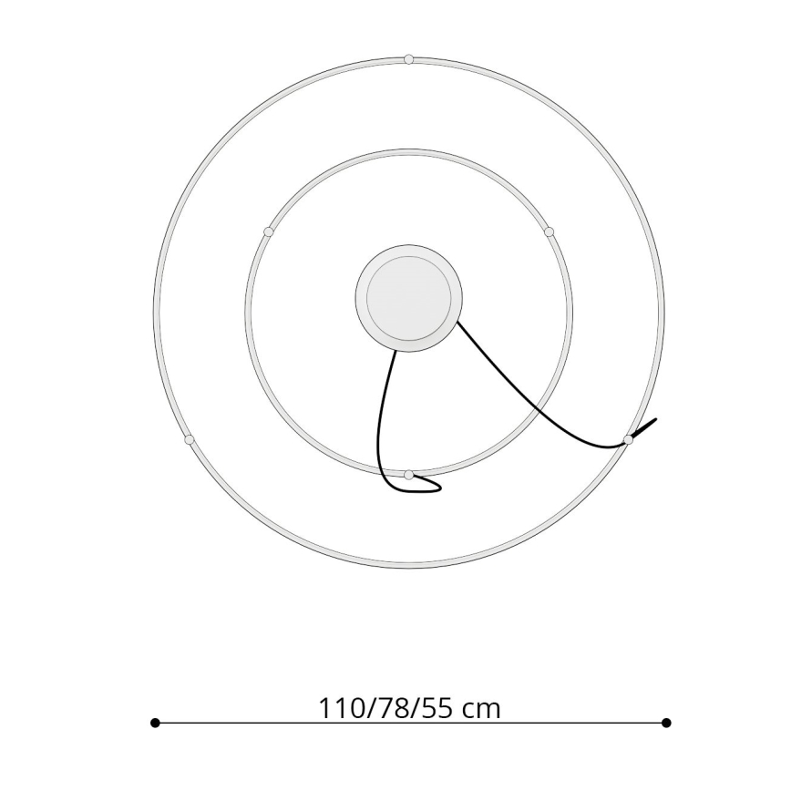 Thoro TH.214 - LED Hanglamp aan een koord RIO LED/80W/230V CRI 90 3000K goud