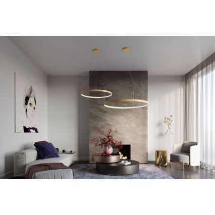 Thoro TH.216 - LED Hanglamp aan een koord RIO LED/30W/230V CRI90 3000K diameter 55 cm goud