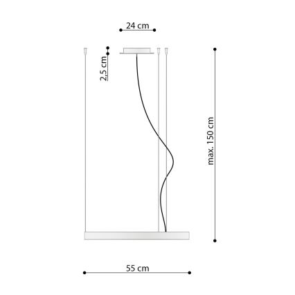 Thoro TH.216 - LED Hanglamp aan een koord RIO LED/30W/230V CRI90 3000K diameter 55 cm goud