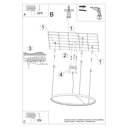 Thoro TH.217 - LED Hanglamp aan een koord RIO LED/30W/230V CRI95 4000K diameter 55 cm goud