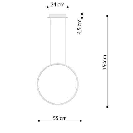 Thoro TH.221 - LED Hanglamp aan een koord RIO LED/30W/230V CRI95 4000K diameter 55 cm goud