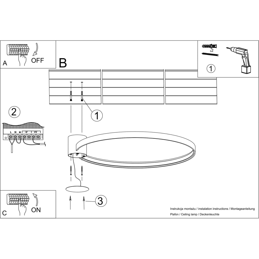 Thoro TH.223 - LED plafondlamp RIO LED/30W/230V CRI 98 4000K Ø 55 cm goudkleurig