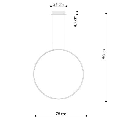 Thoro TH.249 - LED Hanglamp aan een koord RIO LED/50W/230V CRI90 4000K diameter 78 cm chroom