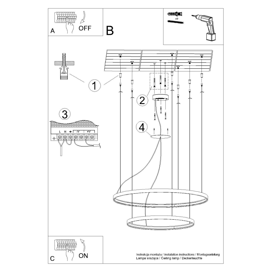 Thoro TH.268 - LED Hanglamp aan een koord RIO LED/80W/230V CRI 95 4000K goud