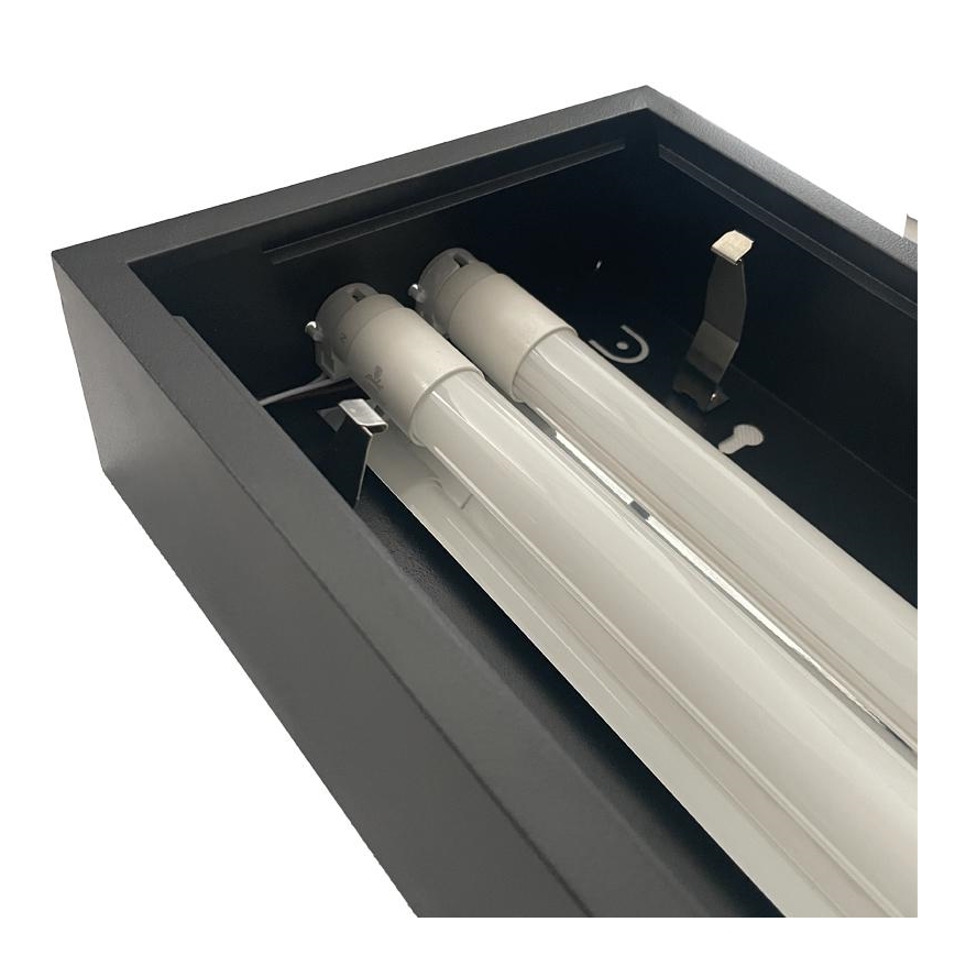 TL-buis T8 2xG13/18W/230V 120 cm zwart