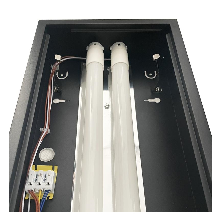 TL-buis T8 2xG13/18W/230V 120 cm zwart