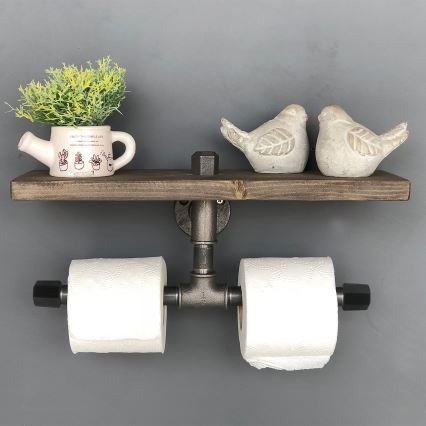 Toiletpapierhouder met een Plank BORU 12x40 cm vuren