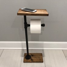 Toiletpapierhouder met een Plank BORU 65x30 cm spar